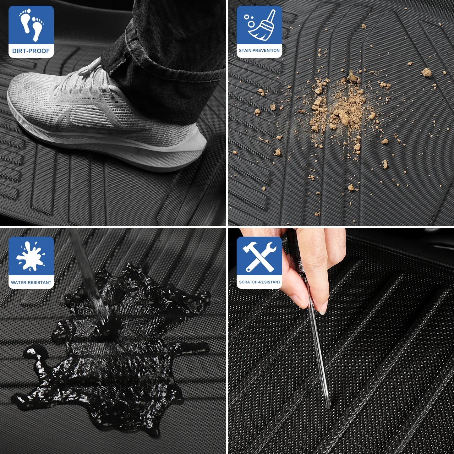 Floor Mats for Leapmotor C10 2024-2026 TPE 3D Car Floor Mats Cargo Liner Trunk Pad Waterproof All Weather Auto Accessories Black