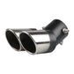 64mm Universal Double Pass Exhaust Pipe Tip Exhaust Silencer Muffler Tip Stainless Steel Pipe Trim Modified Exhause Tail Pipe