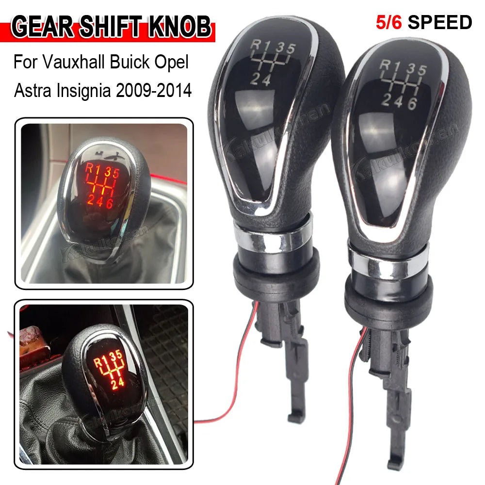 LED 5 6 Speed Car Gear Gear Shift Knob Manual Handle Head Lever for Vauxhall Buick Opel Astra Insignia 2009 2010 2011 2012 2013