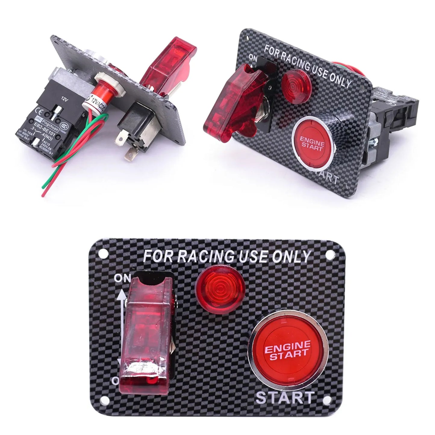 12v Switch Panel Interruptor Car Trunk LED Light Ignition Toggle Engine Start Battery Disconnect Cut Off Switches Universal