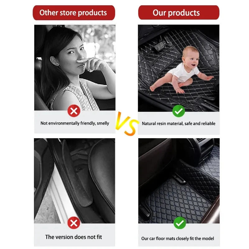 Custom Auto Luxury Leather Car Floor Mat For Seat Leon MK2 2006 2007 2008 2009 Car Mat Full Set Women Waterproof Accessories