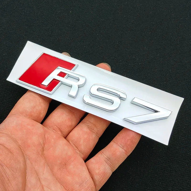 3D ABS RS3 RS4 RS5 RS6 RS7 RS8 Car Body Rear Trunk Emblem Decal Badge Sticker For Audi A3 S3 A4 S4 A5 A6 A7 S7 Auto Accessorie
