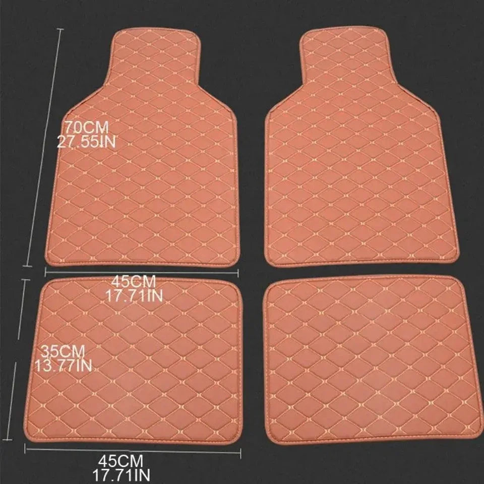 Car Floor Mats 4 Pcs Universal PU Leather Floor Mats Liners For Cars Truck SUV Front Rear Mats Foot Pad Car Accessories