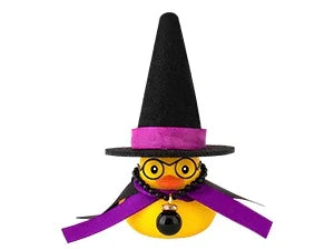 Car Decoration Rubber Duck Halloween with Magic Hat Cloak Broom Sunglasses Necklace for Car Ornaments Home Table Decor
