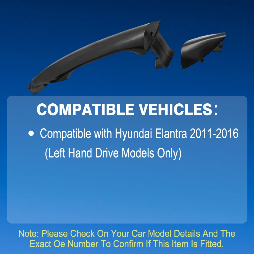 Black Exterior Door Handle for Hyundai Elantra 2011 2012 2013 2014 2015 2016 Front Rear Left Right