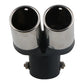 64mm Universal Double Pass Exhaust Pipe Tip Exhaust Silencer Muffler Tip Stainless Steel Pipe Trim Modified Exhause Tail Pipe