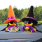 Car Rubber Duck Ornaments Halloween Duck Car Dashboard Decorations with Mini Witch Hat Sunglasses Necklace Halloween Accessories
