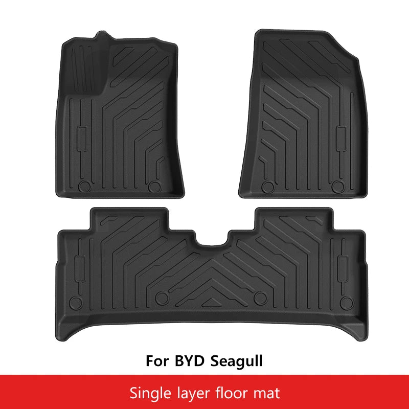 Car Floor Mats For BYD Seagull 2023 - 2024 TPE Trunk Liner Double Layer Foot Carpets Anti - Slip Wear Resistant Protective Pads