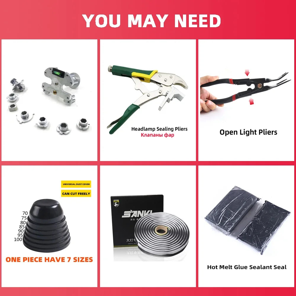 SANVI 3'' AF02 Bi Led Projector AFS Non-destructive Headlamp for Hella 3R G5 130W 6+3pcs Chips lamp Led Light Auto Acceesories