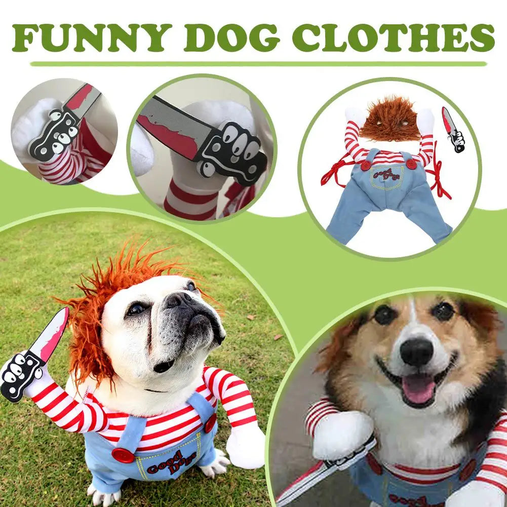 Halloween Dog Costumes Funny Pet Clothes Cosplay Costume Sets Novelty Clothing For Dogs Bulldog Pug Cat Party Costumes