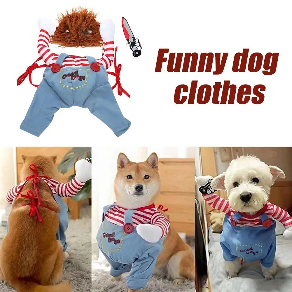 Halloween Dog Costumes Funny Pet Clothes Cosplay Costume Sets Novelty Clothing For Dogs Bulldog Pug Cat Party Costumes