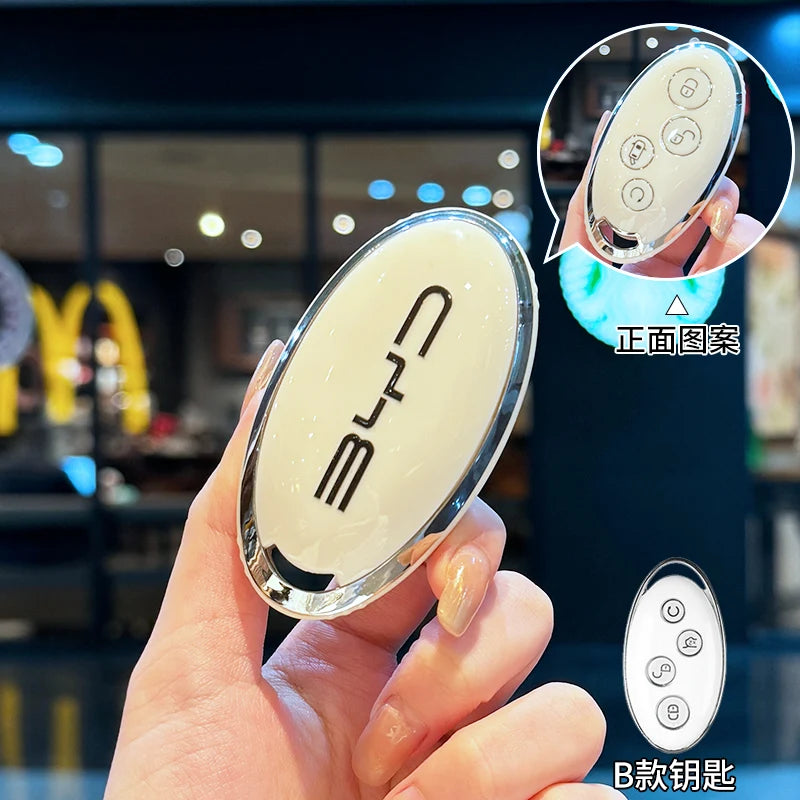 ICAR TPU Car Key Case for BYD Atto 3 Han EV Dolphin Durable Second Song Pro Tang Dm QIn PLUS MAX Yuan Key Bag Holder Cover Chain