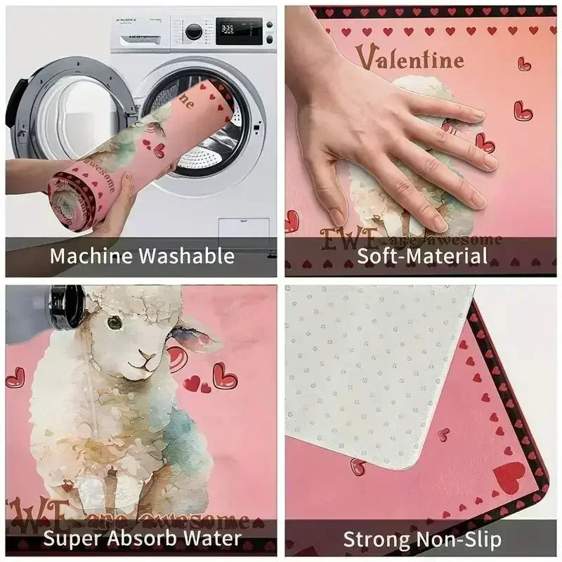 Colorful Pebble Patterned Anti Slip Carpet Suitable for Kitchen Bathroom and Outdoor Machine Washed Polyester Floor Mats