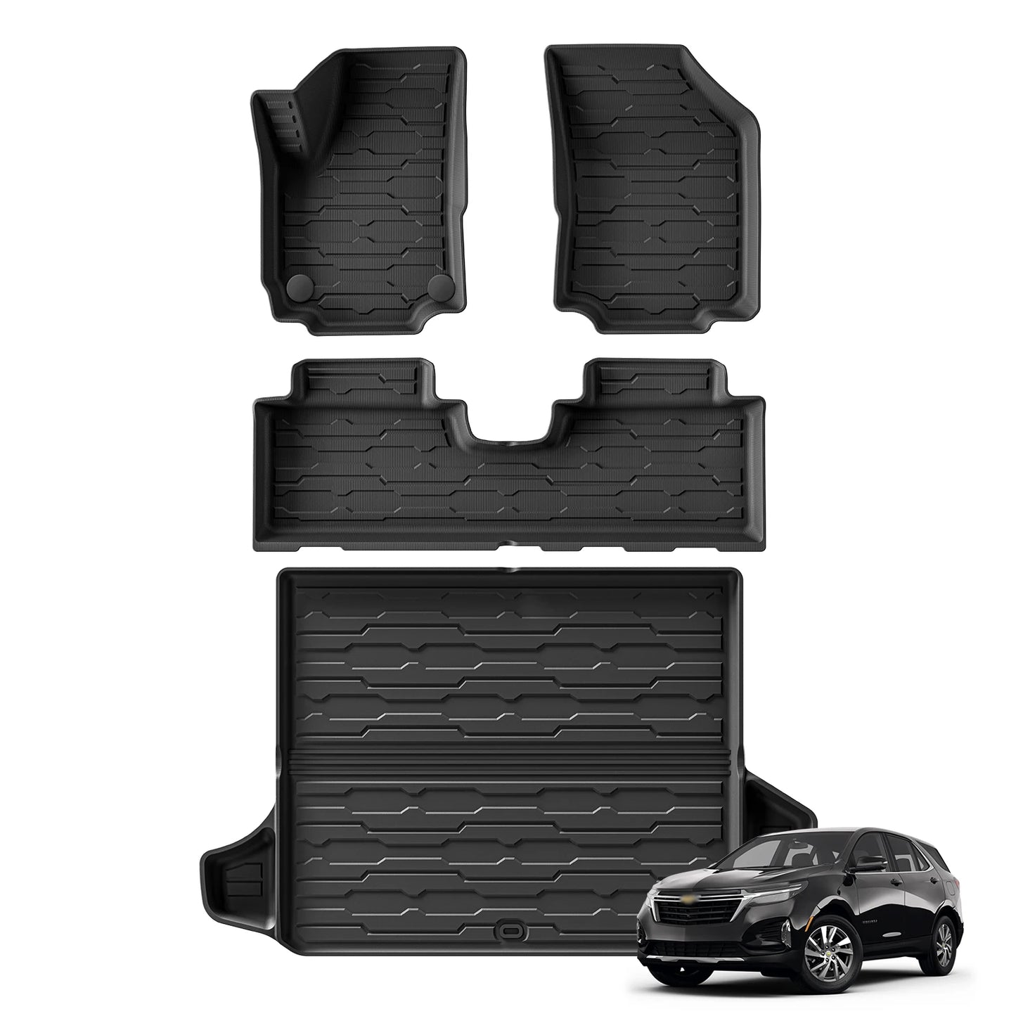 for GMC Terrain Chevrolet Equinox 2018 - 2024 TPE 3D Car Floor Mats Trunk Backrest Pad Waterproof Protective Left Rudder