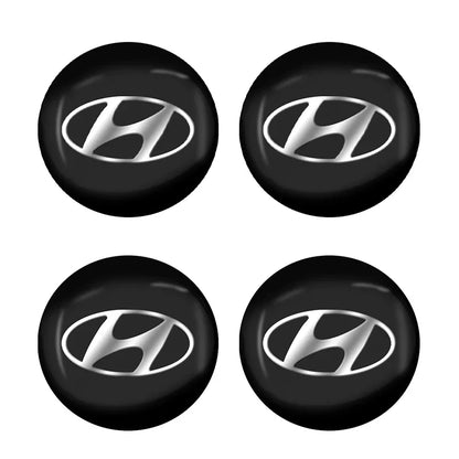 4Pcs Car Emblem Wheel Center Hub Badge Stickers Accessories For Hyundai I20 I30 I40 IX20 IX35 Kona Getz Genesis Veloster Tucson