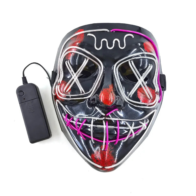 Halloween Carnival Party Costume Decoration Luminous LED Mask Halloween Mask LED Maske Light Up Party Masks for Glow Party