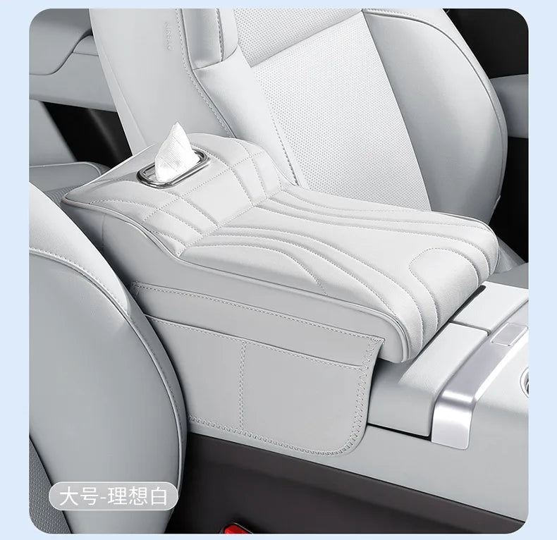 Car Armrest Box Height Increase Pad with Storage Bag Car Leather Protective Cover for jaecoo j7 JETOUR T2 Haval H9 2rd 2024 2025