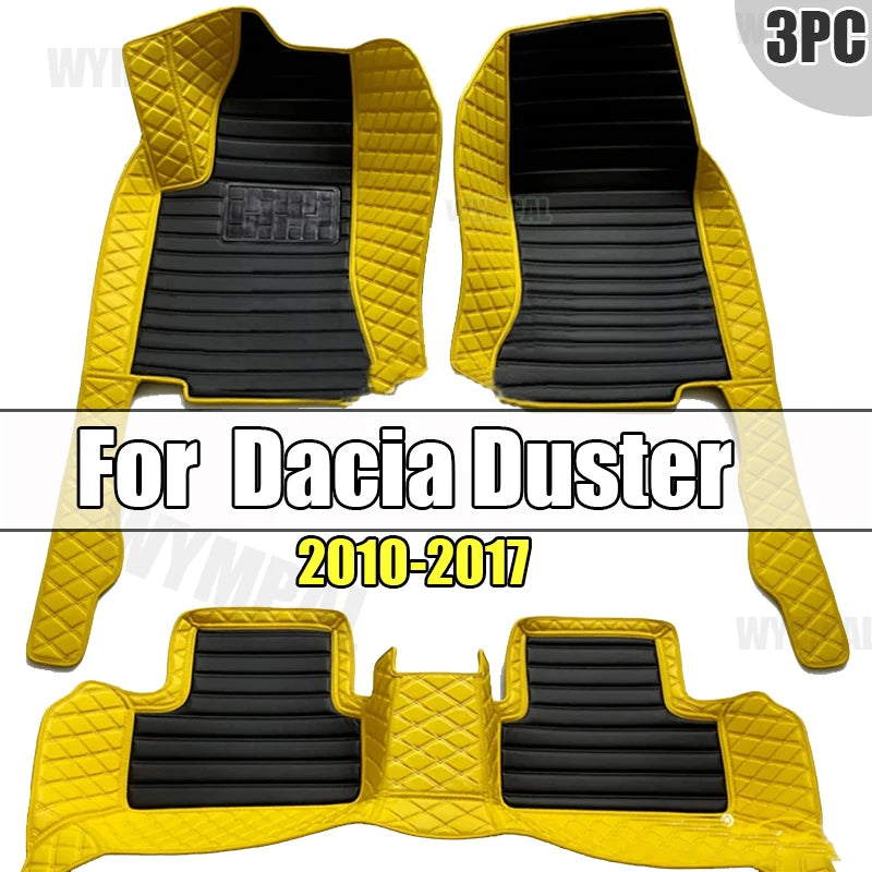 Custom Made Leather Car Floor Mats For Dacia Duster 2010 2011 2012 2013 2014 2015 2017 Carpets Rugs Foot Pads Accessories
