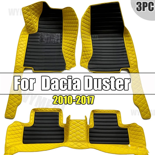 Custom Made Leather Car Floor Mats For Dacia Duster 2010 2011 2012 2013 2014 2015 2017 Carpets Rugs Foot Pads Accessories