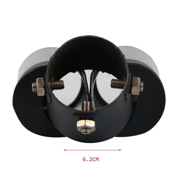 64mm Universal Double Pass Exhaust Pipe Tip Exhaust Silencer Muffler Tip Stainless Steel Pipe Trim Modified Exhause Tail Pipe