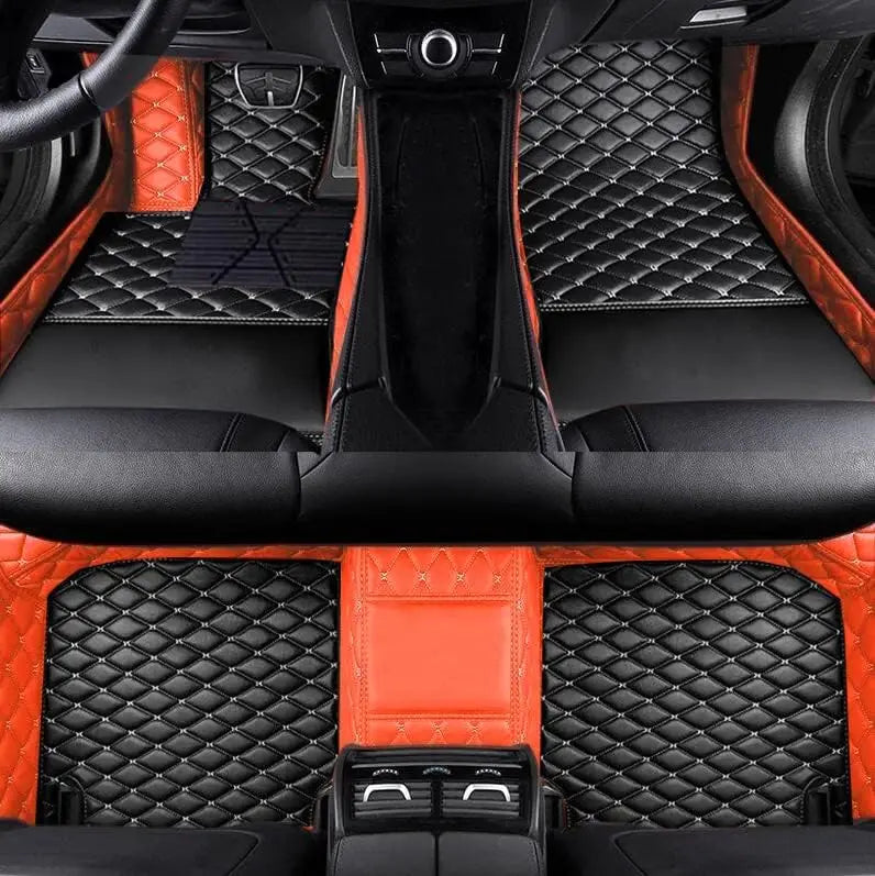 Custom Car Mats For Dacia Duster 2021~2023 Leather All Weather Waterproof Non-Slip Diamond Full Covered Personalized Black Red