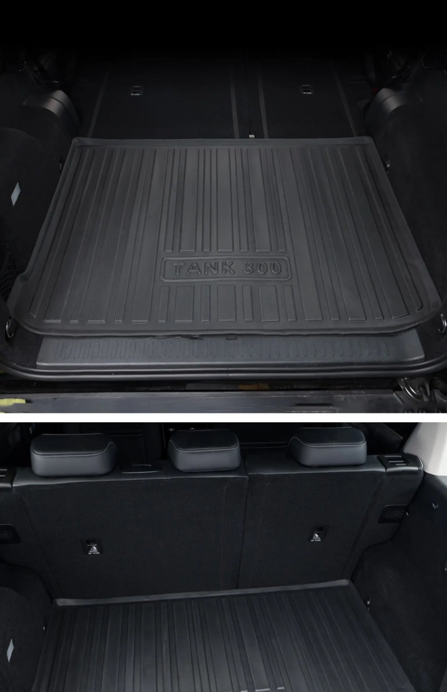 Rear Trunk Mats TPE Waterproof Cargo Liner For GWM Great Wall Tank 300 Full Surround Rear Seat Backrest Protection Pad