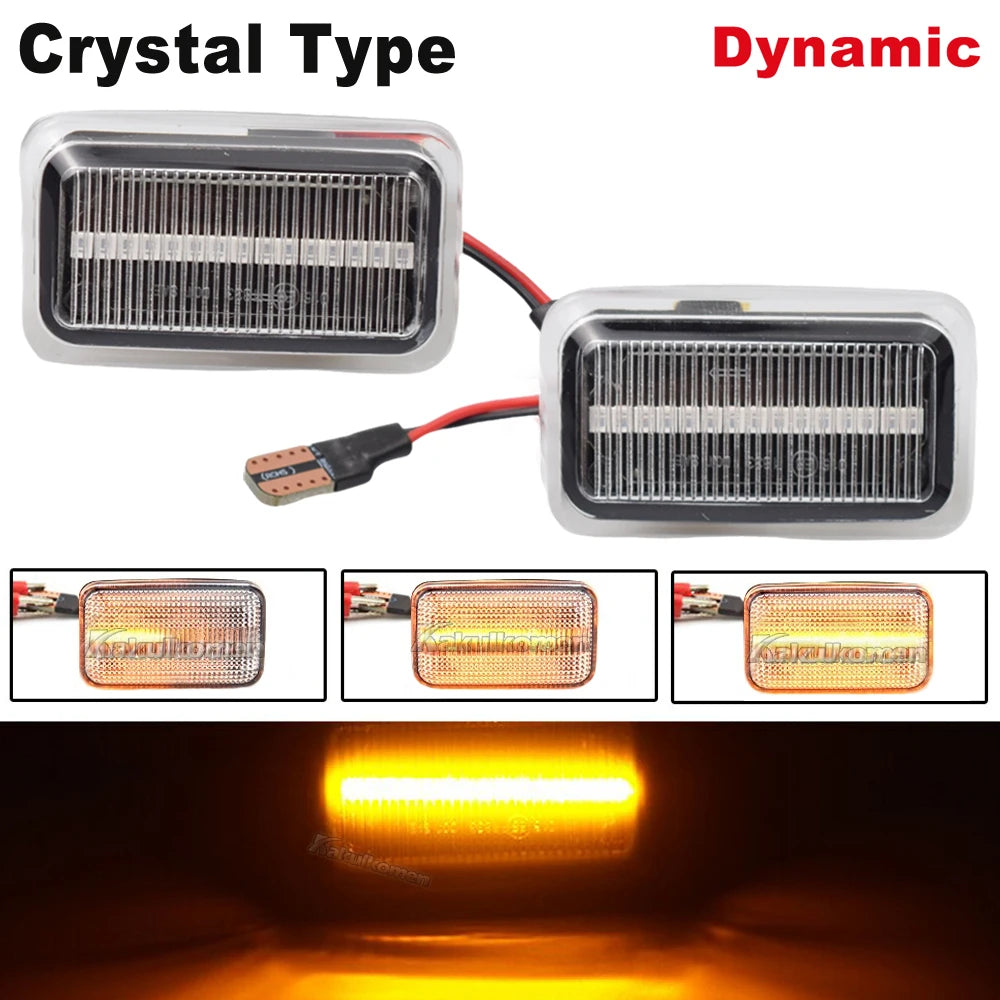2PCS For VW Golf Mk1 Mk2 Jetta Passat Polo Audi 100 200 C3 C4 A6 S6 Dynamic LED Side Marker Light Arrow Turn Signal Blinker Lamp