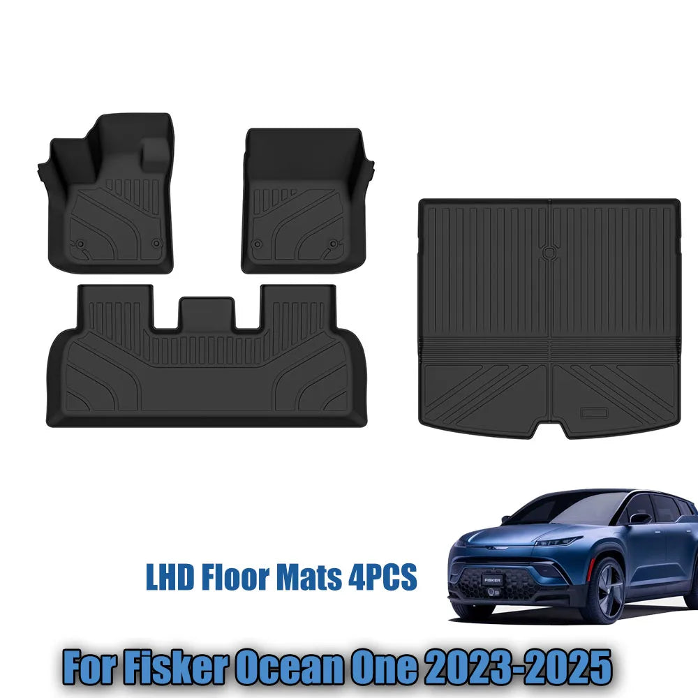 Floor Mats Fit for Fisker Ocean One 2023-2025,All Weather Protection TPE Floor Mats Cargo Mat Cargo Liner Accessories