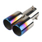 64mm Universal Double Pass Exhaust Pipe Tip Exhaust Silencer Muffler Tip Stainless Steel Pipe Trim Modified Exhause Tail Pipe