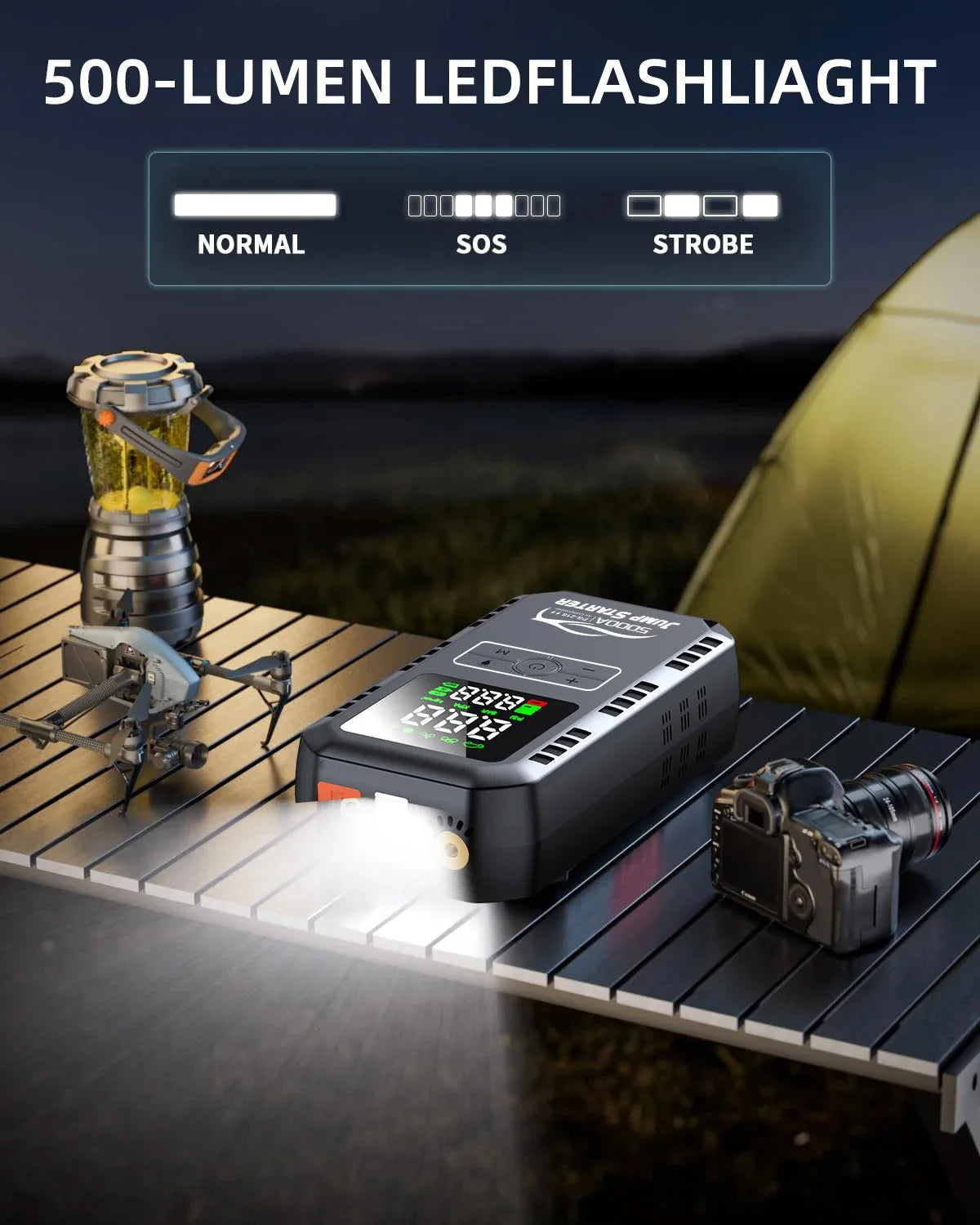 Car Emergency Jump Starter Device And Air Pump Combo Booster Car Battery Starter Power Bank Tire Inflator 6000mA-12000mA