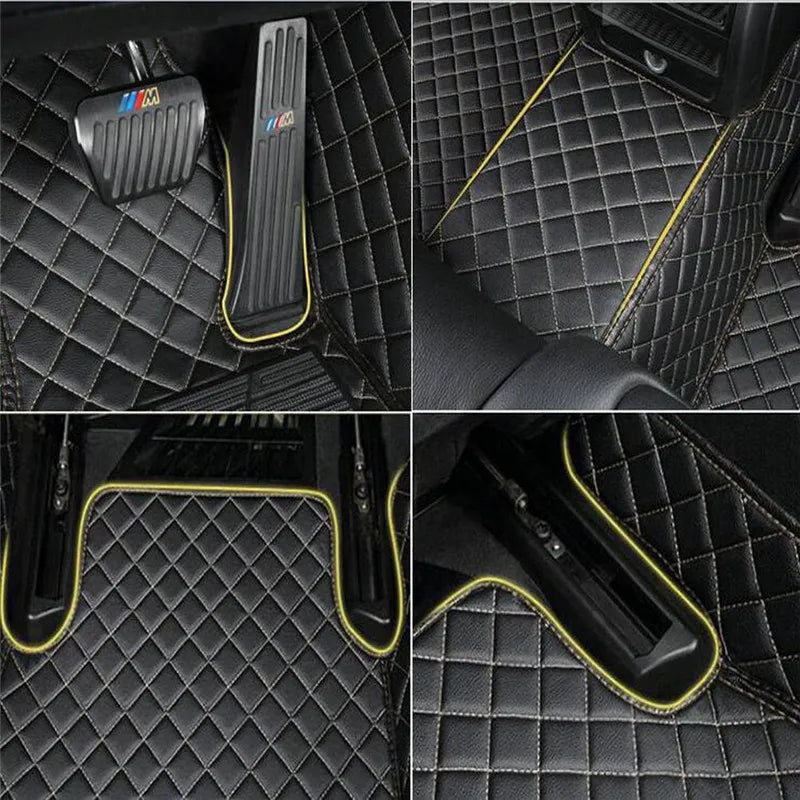 Leather Car Floor Mats For Seat Leon MK3 2012 2013 2014 2015 2016 2017 2018 2019 2020 All Weather Waterproof Car Floor Mats