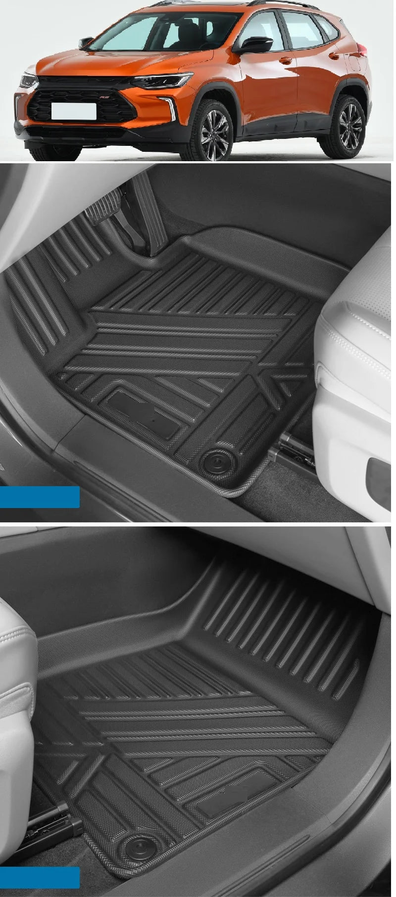 Interior Auto Accessories For Chevrolet Tracker Trax 2019 2020 2021 2022 2023 Floor Mats Rear Trunk Mats Car Parts TPE 3D Mats
