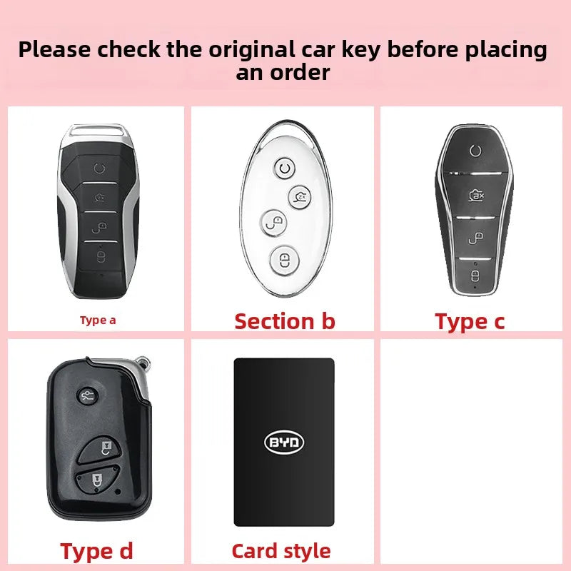 ICAR TPU Car Key Case for BYD Atto 3 Han EV Dolphin Durable Second Song Pro Tang Dm QIn PLUS MAX Yuan Key Bag Holder Cover Chain