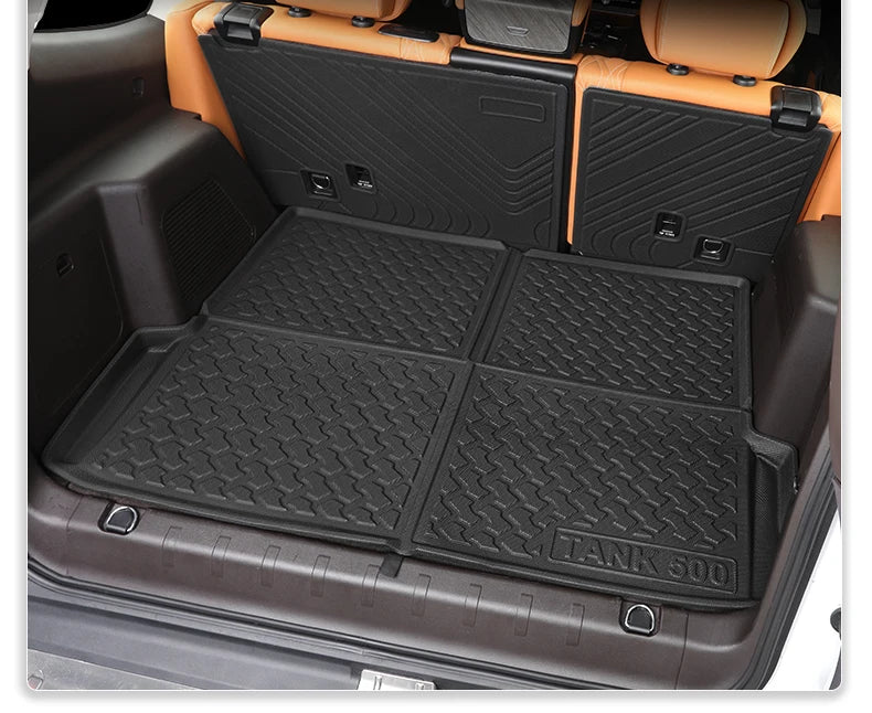 Rear Trunk Mats TPE Waterproof Cargo Liner Boot Lugguage Protective Pad For Great Wall Tank 500 Hi4-T Interior Accessories
