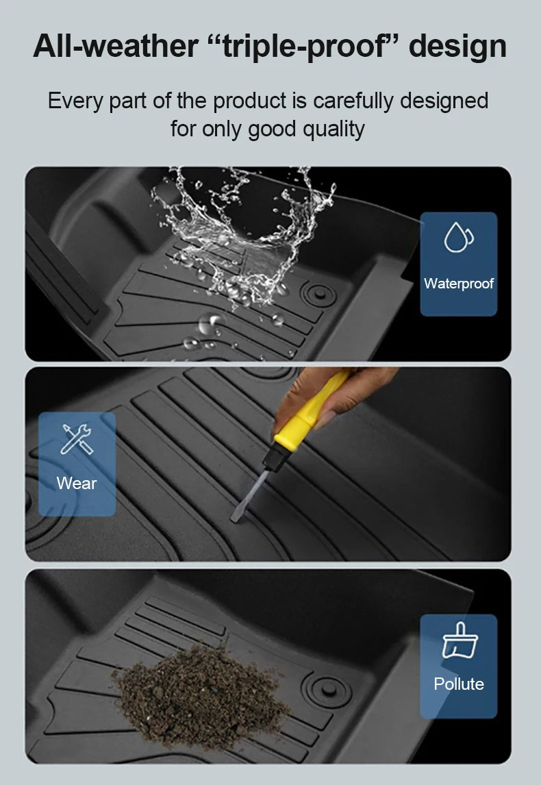 LHD For MGS5 EV ES34 2024 2025 MG ES5 TPE Floor Mats Cargo Foot Pad Tray Waterproof Full Set Rug Tappetos Internal Car Accessory