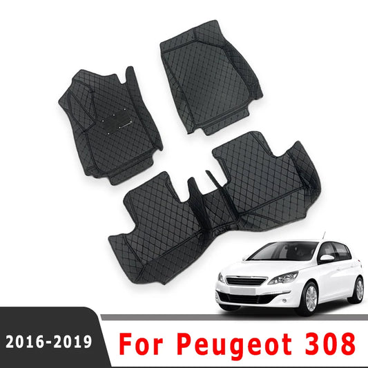 Trunk Carpets Car Floor Mats For Peugeot 308 t9 2019 2018 2017 2016 Auto Interior Custom Waterproof Anti Dirty Rugs Foot Covers