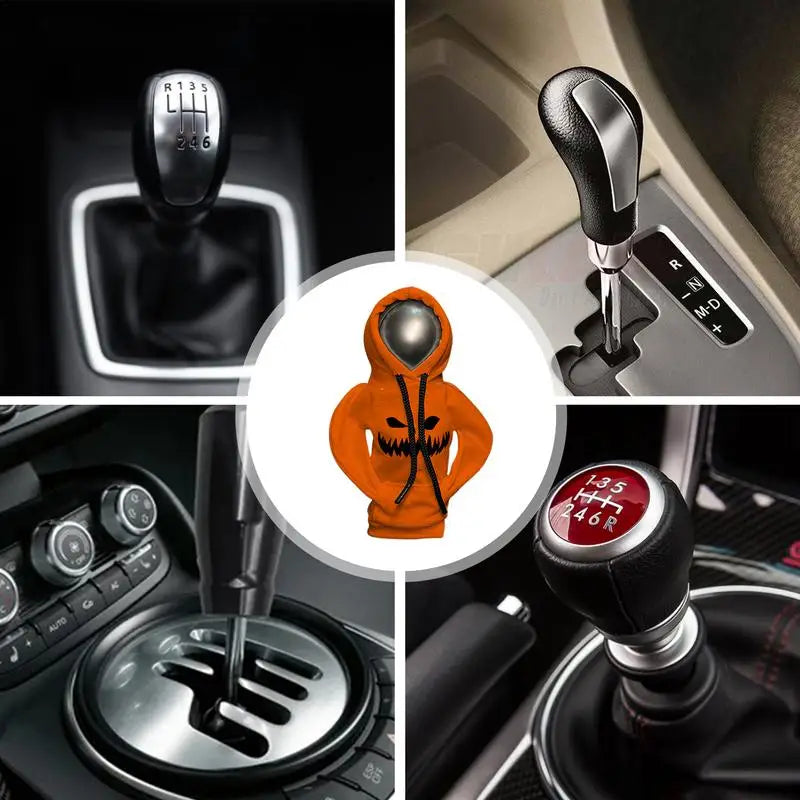 Hoodie Car Gear Shift Cover Halloween Decorative Protector Car Hoodie Decorated Shifter Cover For Vehicles Suvs Rvs Cars