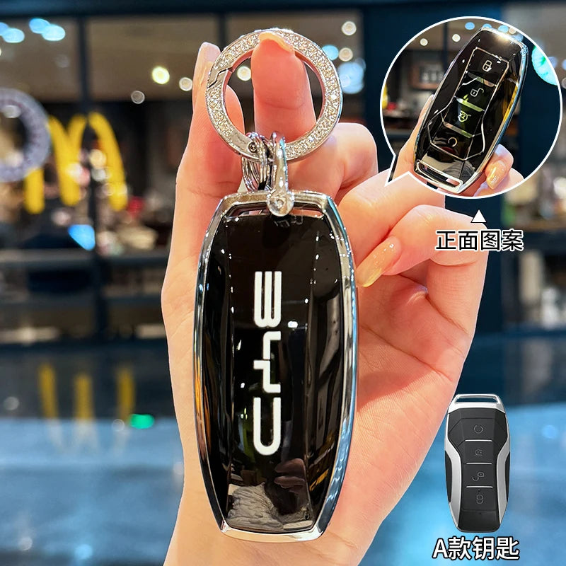 ICAR TPU Car Key Case for BYD Atto 3 Han EV Dolphin Durable Second Song Pro Tang Dm QIn PLUS MAX Yuan Key Bag Holder Cover Chain