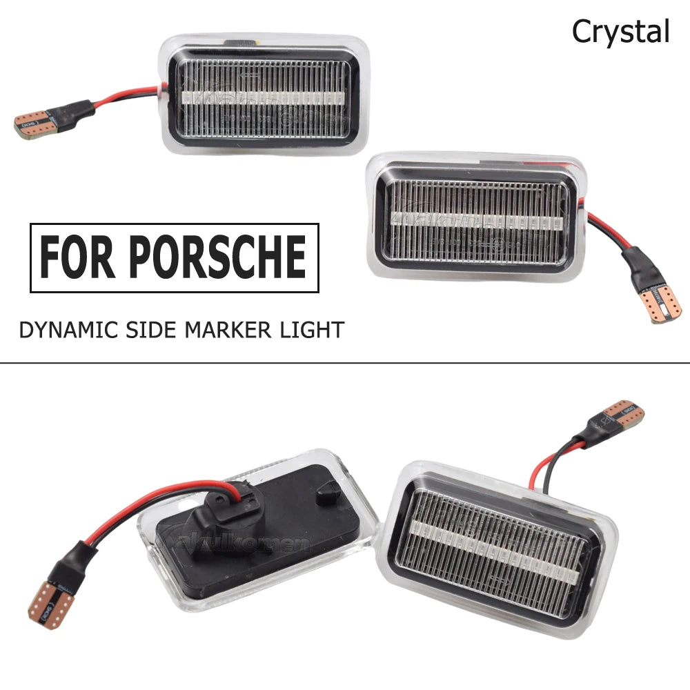 2PCS For VW Golf Mk1 Mk2 Jetta Passat Polo Audi 100 200 C3 C4 A6 S6 Dynamic LED Side Marker Light Arrow Turn Signal Blinker Lamp