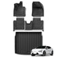 Car Floor Mats Cargo Liner Trunk Pad TPE 3D Foot Mat Waterproof All Weather BLACK For Polestar 4 2025 2024 2023