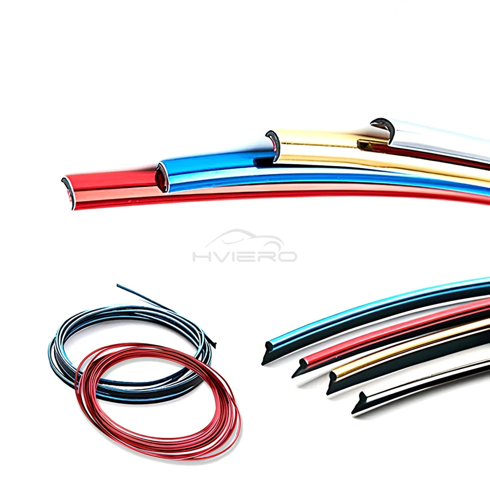 Car Universal Trims Strip 5M Tape Interior Modelling Line Flexible Wheel Modified Center Control Instrument Panel Chrome Glitter