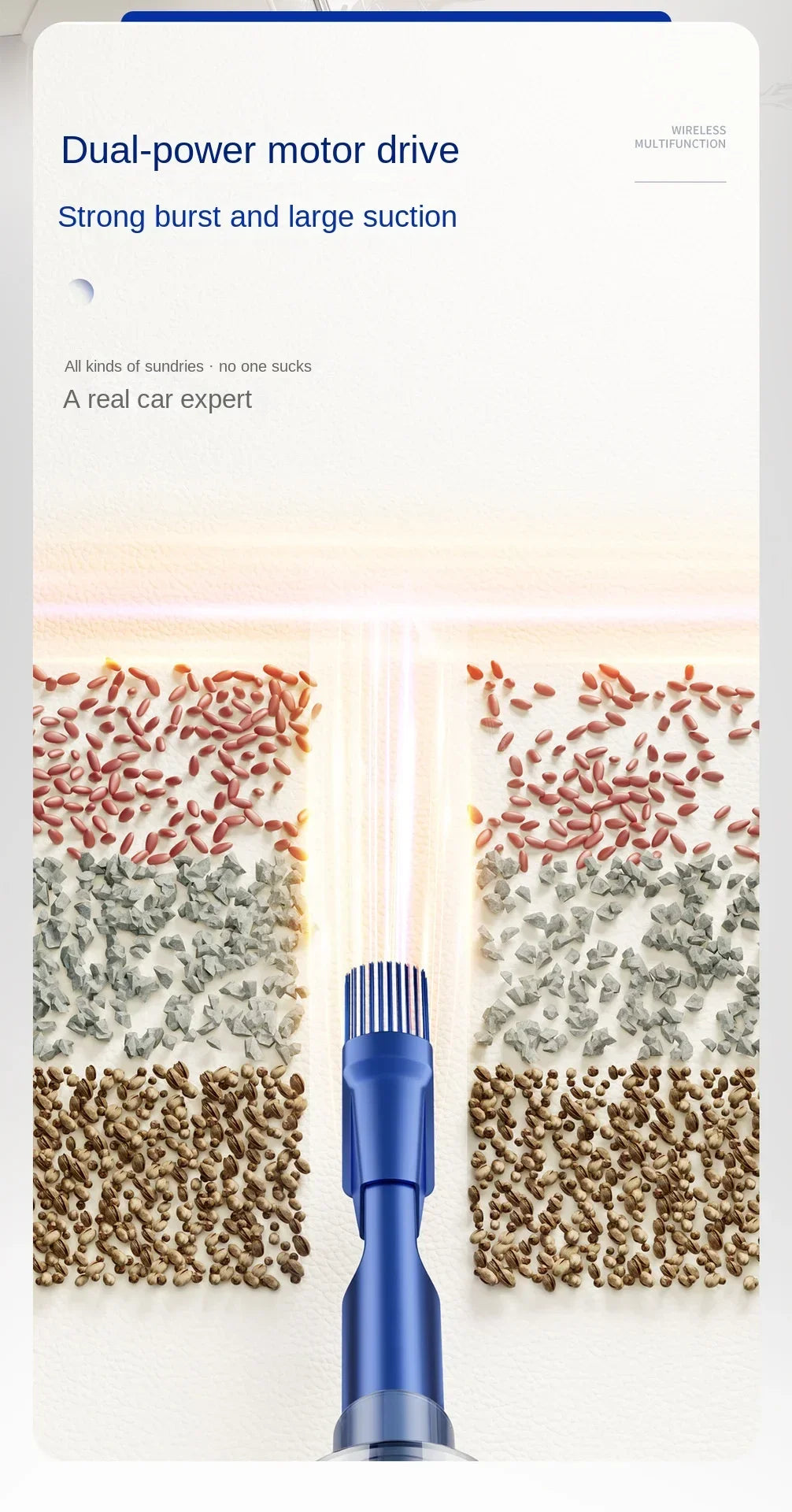 9500000Pa Automobile Vacuum Cleaner 5 in1 Wireless Vacuum Cleaner Car Handheld Strong Dust Collector Car Office Home Appliances