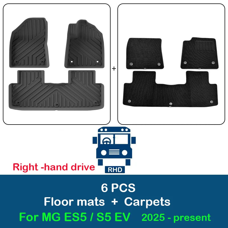 TPE Car Floor Mats For MG S5 ES5 2025-present Trunk Mat Waterproof Non-slip Foot Pad Trunk Protector Pad Carpet Boot Liner Tray