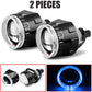 LED Projector Lens 2.5 Inch Bi LED High Low Beam Lights 80mm LED Halo for H4 H7 9005 9006 Car Headlight Bulbs Auto Diodes Turbo