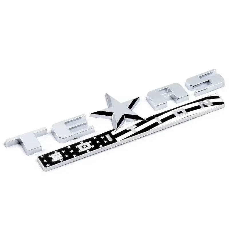 1pcs x Chrome Silver Black ABS TEXAS EDITION EMBLEM BADGE for CHEVY SILVERADO GMC SIERRA TRUNK STICKER DECAL