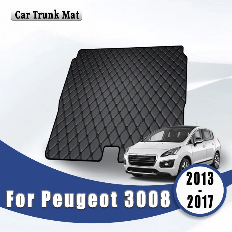 Car Trunk Mats For Peugeot 3008 2013 2014 2015 2016 2017 Auto Vehicles Cargo Liner Carpets Interior Accessories Products Covers