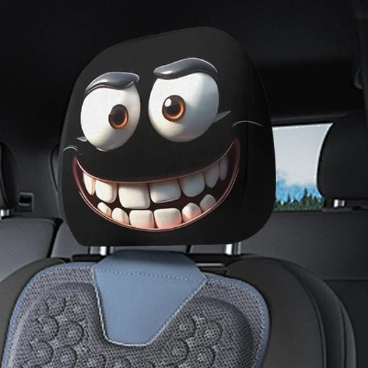 Funny Headrest Covers Halloween 1 Pair Breathable Car Headrest Protector Elastic Auto Interior Head Rest Covers for Halloween