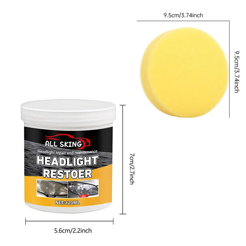 Car Headlight Restoration Polishing Kits Headlamp Scratch Remover Repair Cleaning Paste Remove Oxidation Headlight Polish Liquid