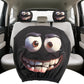 Funny Headrest Covers Halloween 1 Pair Breathable Car Headrest Protector Elastic Auto Interior Head Rest Covers for Halloween