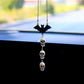 Halloween Car Interior Decoration Black Bat & Skull Pendant For Auto Rearview Mirror & Halloween Party Decor Car Accessories